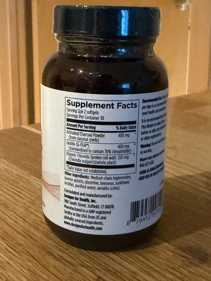 Designs for Health - Carbón Plus Aglutinante 60 unidades cápsulas blandas Foto 2 de 2