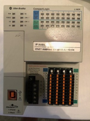 Allen Bradley 1769-L16ER-BB1B CompactLogix 5370 Working Controller PAC