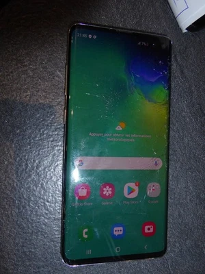 TELEPHONE SAMSUNG S10 PLUS 128 Go # ECRAN FISSURE MAIS TACTILE OK # - Photo 1/4