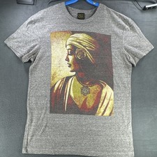 OBEY harmony yoga woman graphic Gray mens T Shirt Size Medium Made In USA!