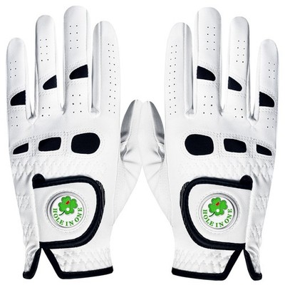 Golf Gloves Men Leather Value 1 Pair with 2 Ball Marker, Men's Golf Gloves Al...