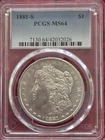 1881-S Morgan Dollar PCGS MS64 Graded Silver $1 Coin