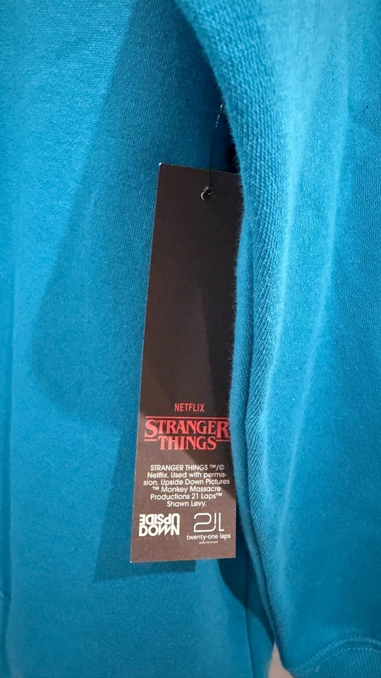 Netflix Stranger Things Mujer WSQK "The Squawk" Gráfico Cuello Redondo (Grande) - Nuevo con Etiquetas Foto 4 de 4