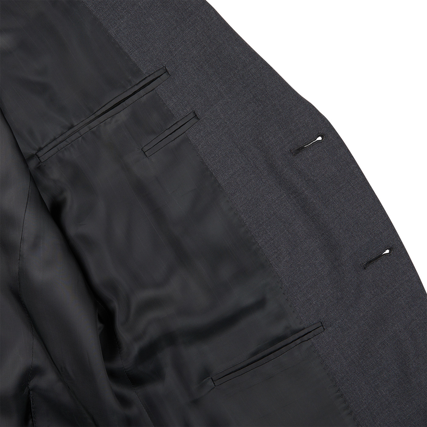Canali Made In Italy Men's Smart Classic Professional Charcoal Grey Wool Notch L image 7