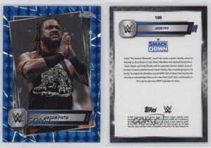 2025 Topps Chrome WWE Blue Geometric Refractor /99 Jacob Fatu #100