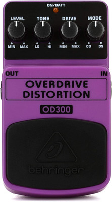 OVERDRIVE/DISTORTION OD300 Instrument Effects Pedal, Purple