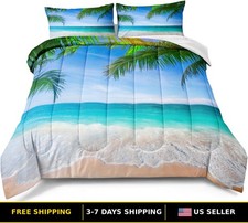 Ocean-Themed Full Size Bedding Set with Comforter 2 Pillow Cases