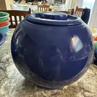 vtg Fiesta Cobalt Blue Homer Laughlin HLC Kitchen Kraft Ball Cookie Jar w/ Lid