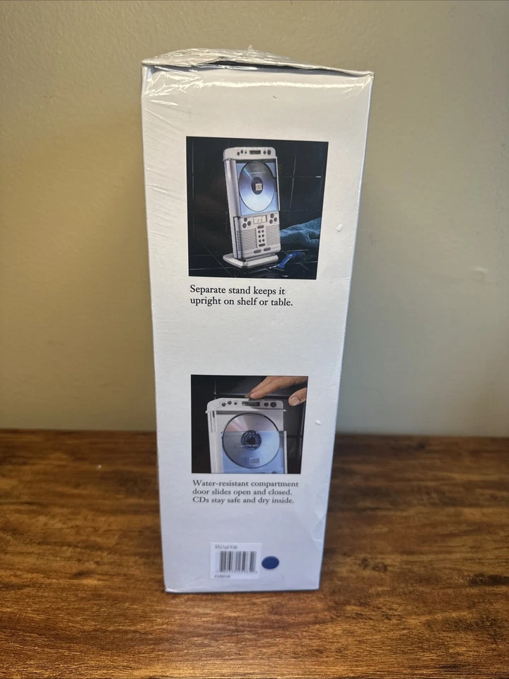 Sharper Image CD Player AM/FM Stereo Shower Companion Water Resistant NIB - Image 4 of 4