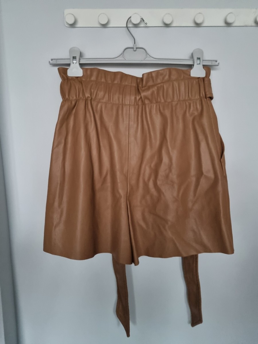 Waist Shorts Zara Shorts Zara Paperbag Leather Skirt Zara Faux
