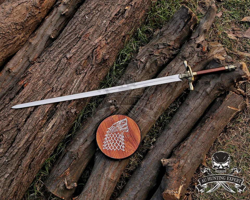 Espada vikinga afilada/lista para la batalla de acero al carbono forjada a mano Foto 2 de 4