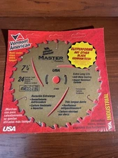 VERMONT AMERICAN Master Series 7 1/4" 24 TOOTH CARBIDE  CIRCULAR SAW BLADE - NOS
