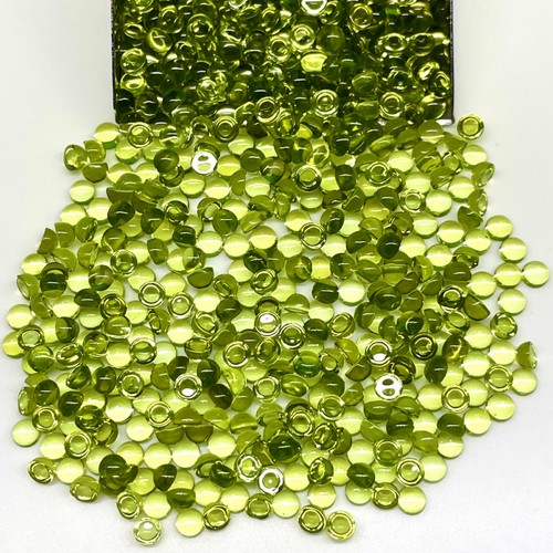 200 Pcs Natural Peridot 3mm Round Cabochon Loose Untreated Gemstones Lot - Picture 7 of 20