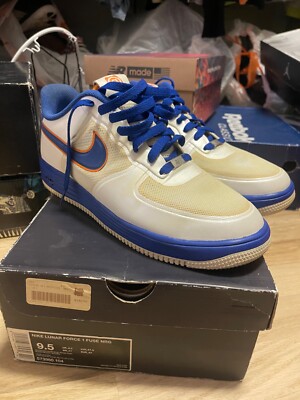 Nike LUNAR AIR FORCE FUSE NRG MEDICOM TOY WHITE BLUE ORANGE Bearbrick 
