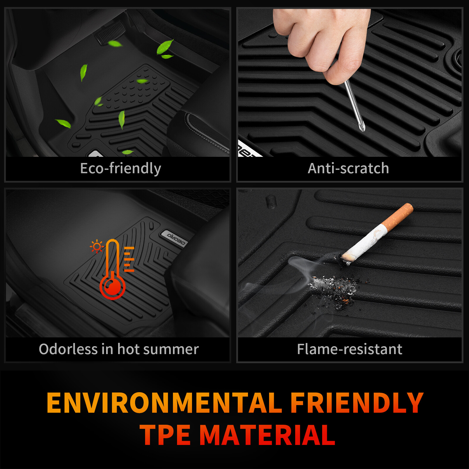 TPE Rubber Floor Mats Liners For 20182024 GMC Terrain SLT/Denali All