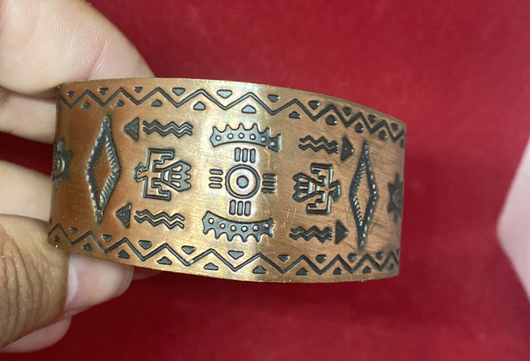 Vintage Solid Copper Bell Trading Native American… - image 1