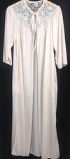 Lady Blanche Vintage Pink White Lace 100 Nylon Robe Housecoat Size 8/16