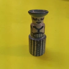 M A HADLEY CANDLESTICK BRIDE  BLUE & WHITE, 6", 1 PC