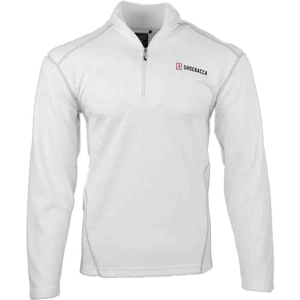 SHOEBACCA Пуловер с длинным рукавом HalfZip Mock Neck Pullover Sweatshirt Mens White Casual At