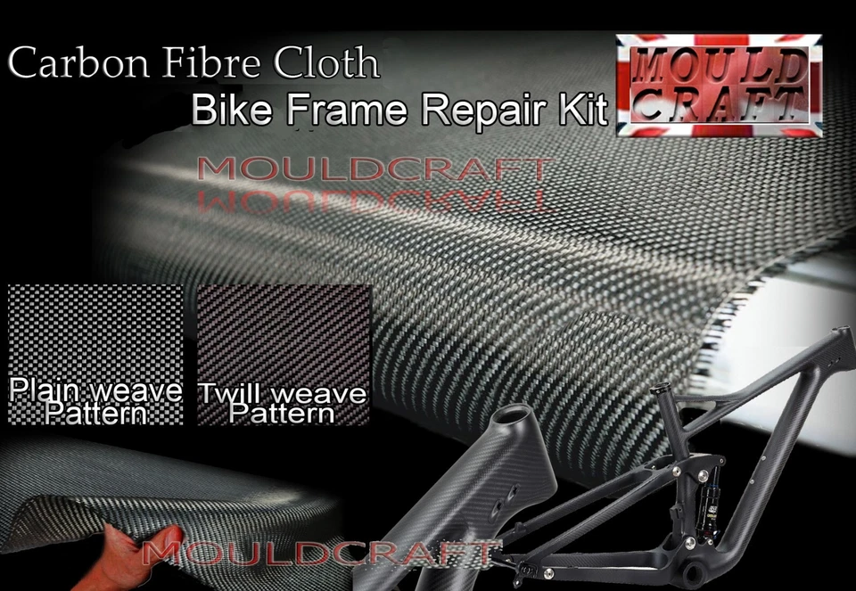 MOULDCRAFT Genuine Carbon Fibre Mountain Bike frame Repair Kit road triathlon