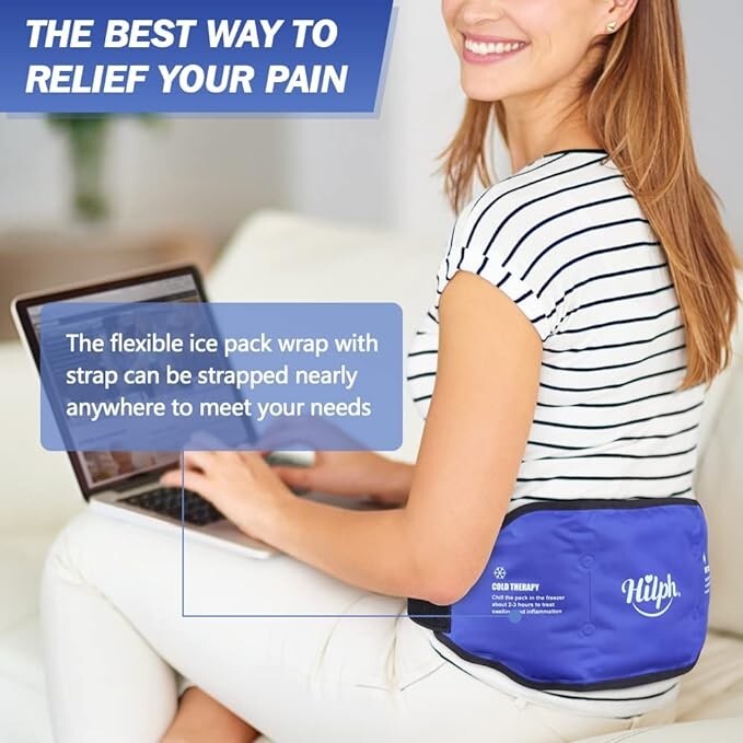Hilph Ice Pack for Back Pain Relief, Reusable Lower Back Ice Pack Hot