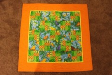 Baby/Toddler Quilt Handmade Quilted, Frog Theme, 36 in X 36 in