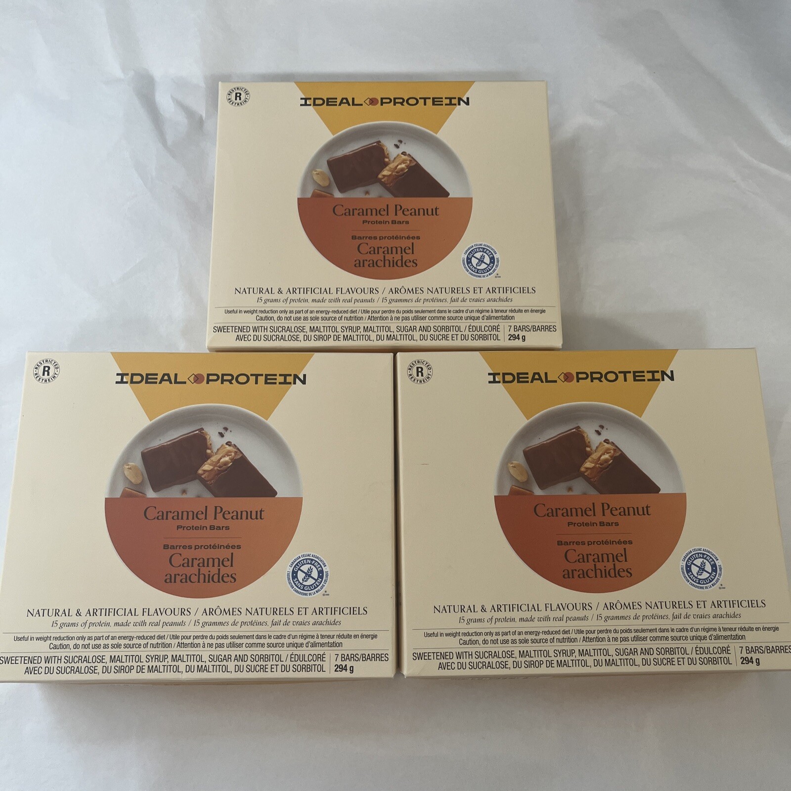 3 boxes Ideal Protein Caramel Peanut bars BB 07/31/26 FREE Ship