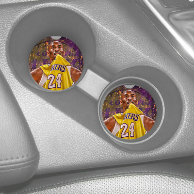 KOBE BRYANT LAKERS NEOPRENE RUBBER CAR COASTERS SET LOT OF 2 DESIGN1
