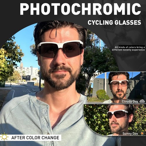Fahrradbrille Selbsttönend Herren Photochrome Sonnenbrille Damen MTB Sportbrille - Bild 9 von 17