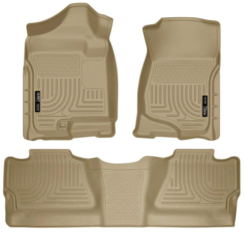 Forros de assoalho Husky Liners 98203 WeatherBeater bronzeado para Chevy Silverado - Imagem 2 de 4