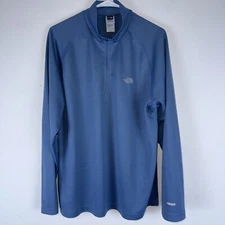 The North Face Men's Large Active Wear Pullover Blue 1/4 Zip Vaporwick
