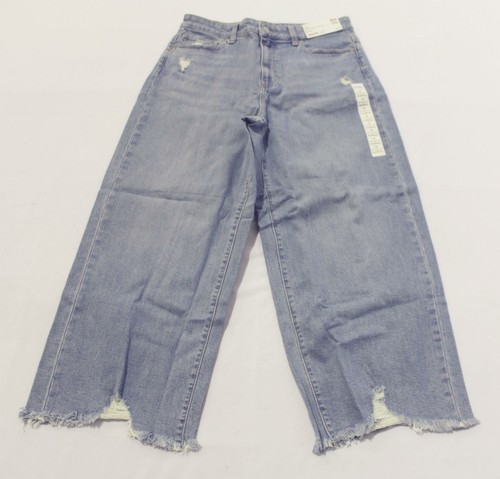 Wide Cropped Distressed Jeans HM7 Blue 