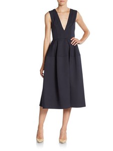 nicholas plunging navy dress