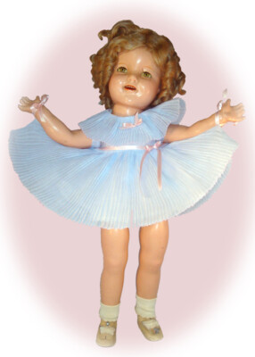 Shirley Temple Doll Blue Organdy Pleated Dance Dress (no doll) by RubieMae