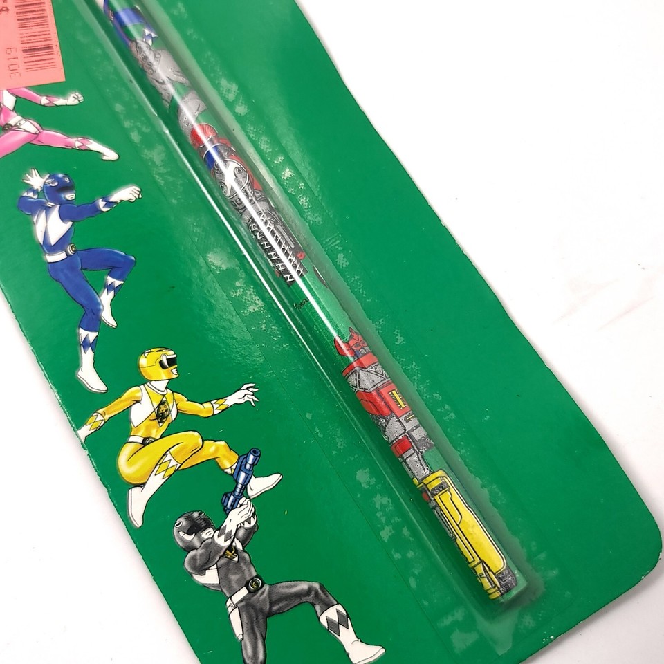 Vintage 1993 Mighty Morphin Power Rangers Pencil Ruler Sharpener Paper ...