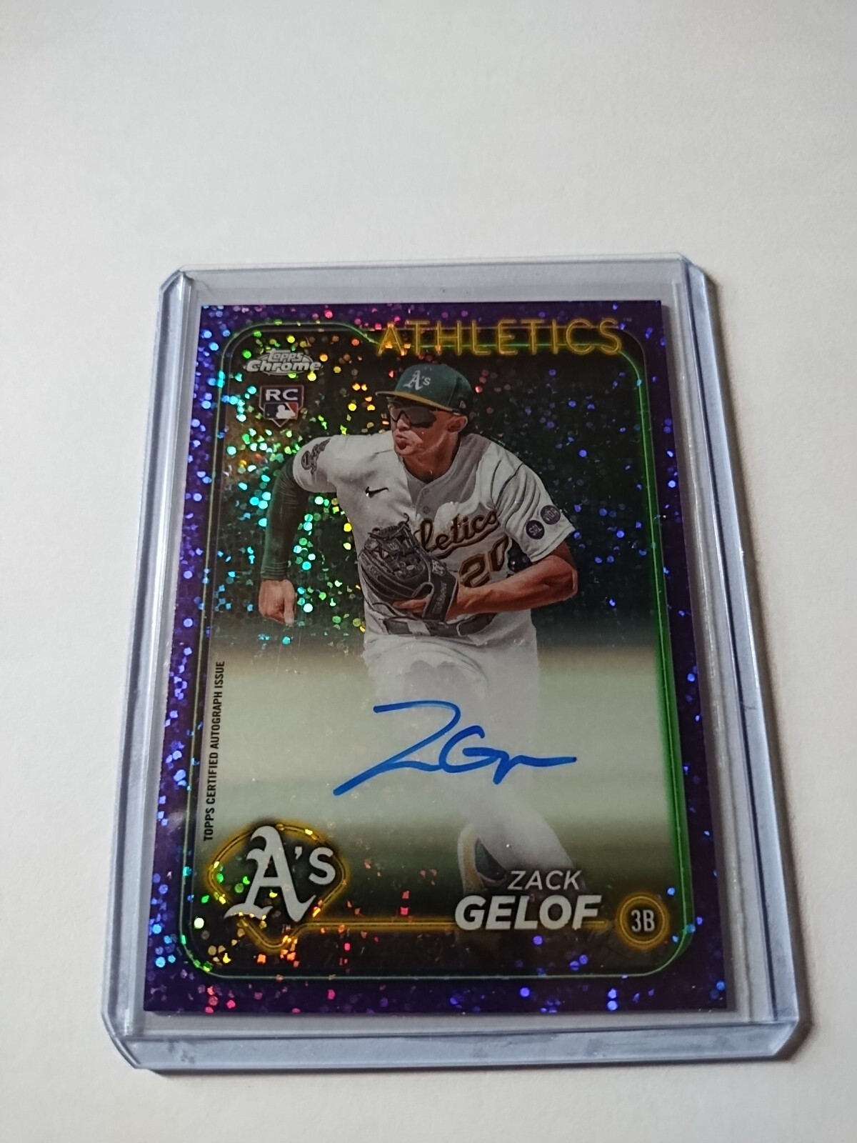 2024 Topps Chrome Zack Gelof RC Auto Purple Speckle /299 RA-ZG