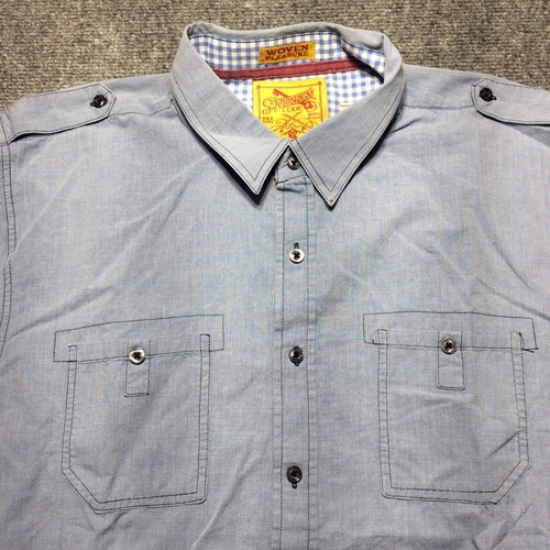 Sovereign Code Shirt Mens Extra Extra Large Blue Western Long Sleeve Button Up - Picture 9 of 9