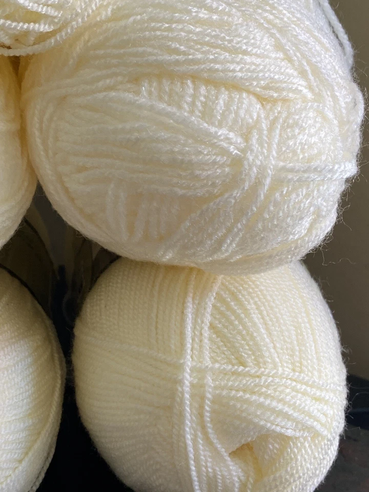 Restos de hilo acrílico blanco roto surtidos de 14,6 OZ material mixto 4+ unidades Foto 4 de 4