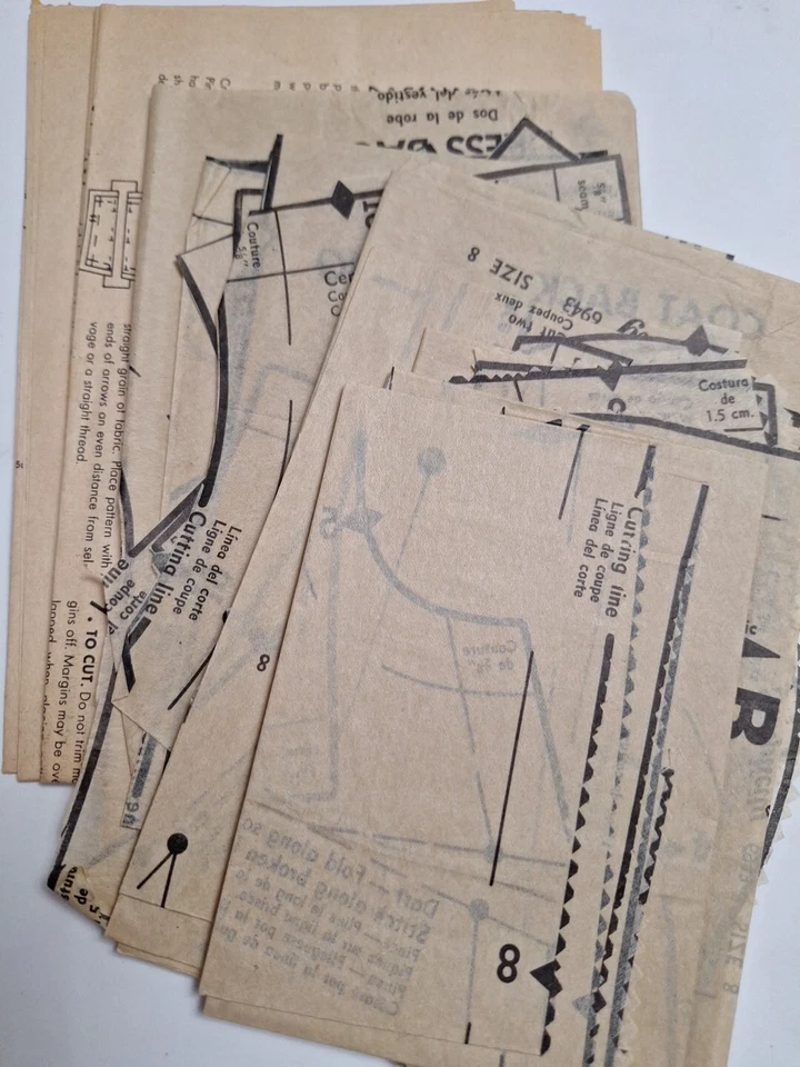 Dress Coat Scarf Girls 8 Simplicity 6943 Sewing Pattern Cut VTG 60s A Line Mini - Image 4 of 4