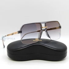 NEW Carrera 1066 Half Rim Navigator Sunglasses KB7 Grey Gold Mirror Gradient