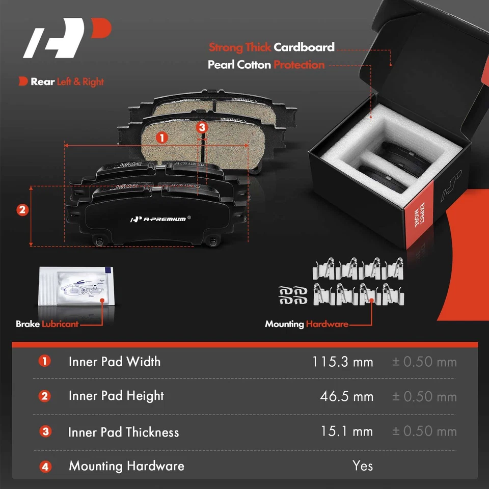 Передние и задние перфорированные тормозные диски и тормозные колодки для Lexus GS300 GS450h RC200t RC300 - Изображение 4 из 4