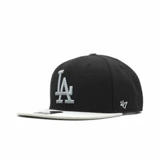 Mens 47 Brand LA Dodgers Sure Shot Snapback - Black/Grey