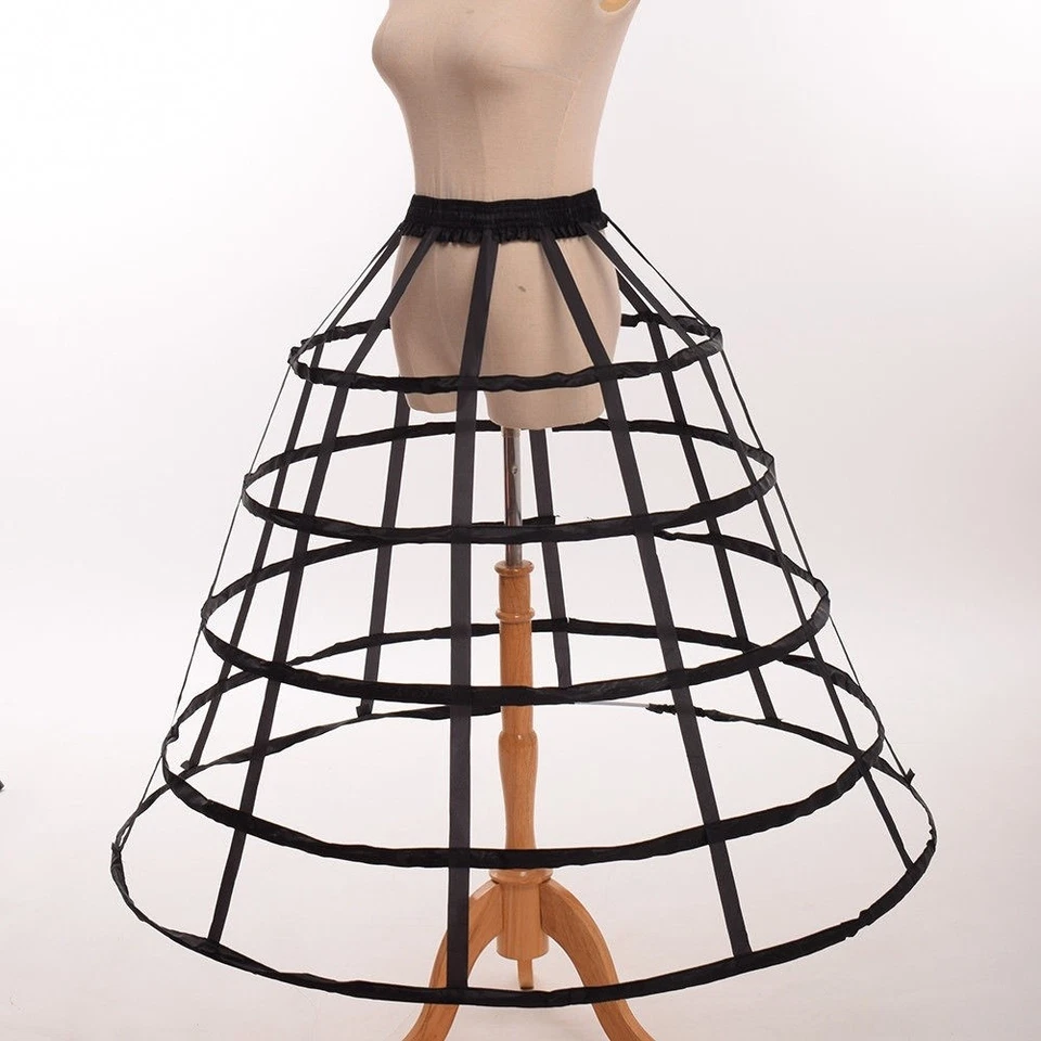Mujeres Crinolina 5 Aros Falda Vestido Enagua Vestido Completo Boda Falda Interior Foto 4 de 4