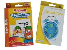 36 Playskool and 36 Bendon Learning to Tell Time Flash Cards: Set For Age 5 