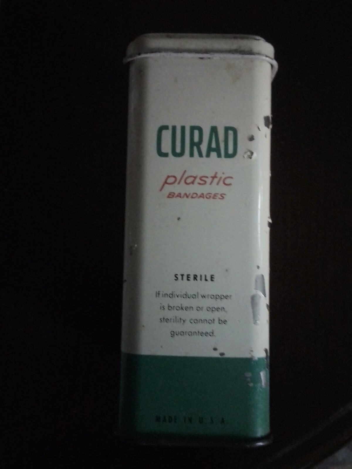 Vintage Curad Tin container Bandage Box Hinged Plastic Band Aid eBay