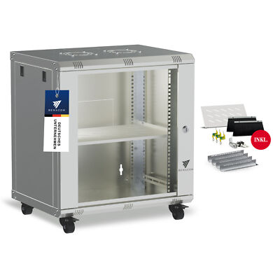 19'' Netzwerkschrank Serverschrank Server-Racks 12U Grau 600x450x607 + Zubehör