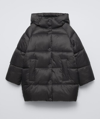 ZARA GIRLS LONG PUFFER COAT Anthracite