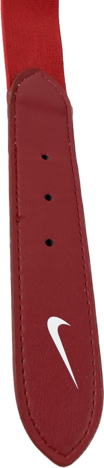 Nike Men Belt One Size Red Logo Swoosh Baseball Athletic Adjustable Elastic 36” thumbnail 4