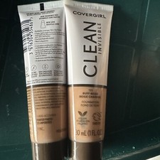 2 CoverGirl Clean Invisible Foundation Vegan 30ml 1oz 125 Buff Beige