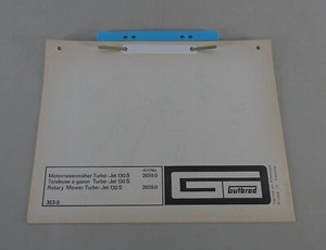 Teilekatalog / Ersatzteilliste Gutbrod Motorrasenmäher Turbo Jet 130 S von 1972